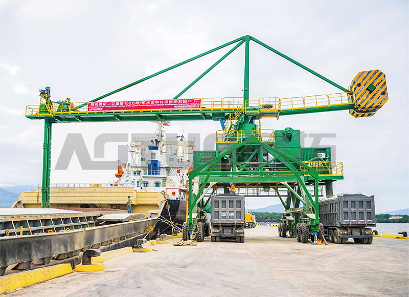 1000-70000 DWT 200-1500 t/h Mobilný vykladač pneumatík